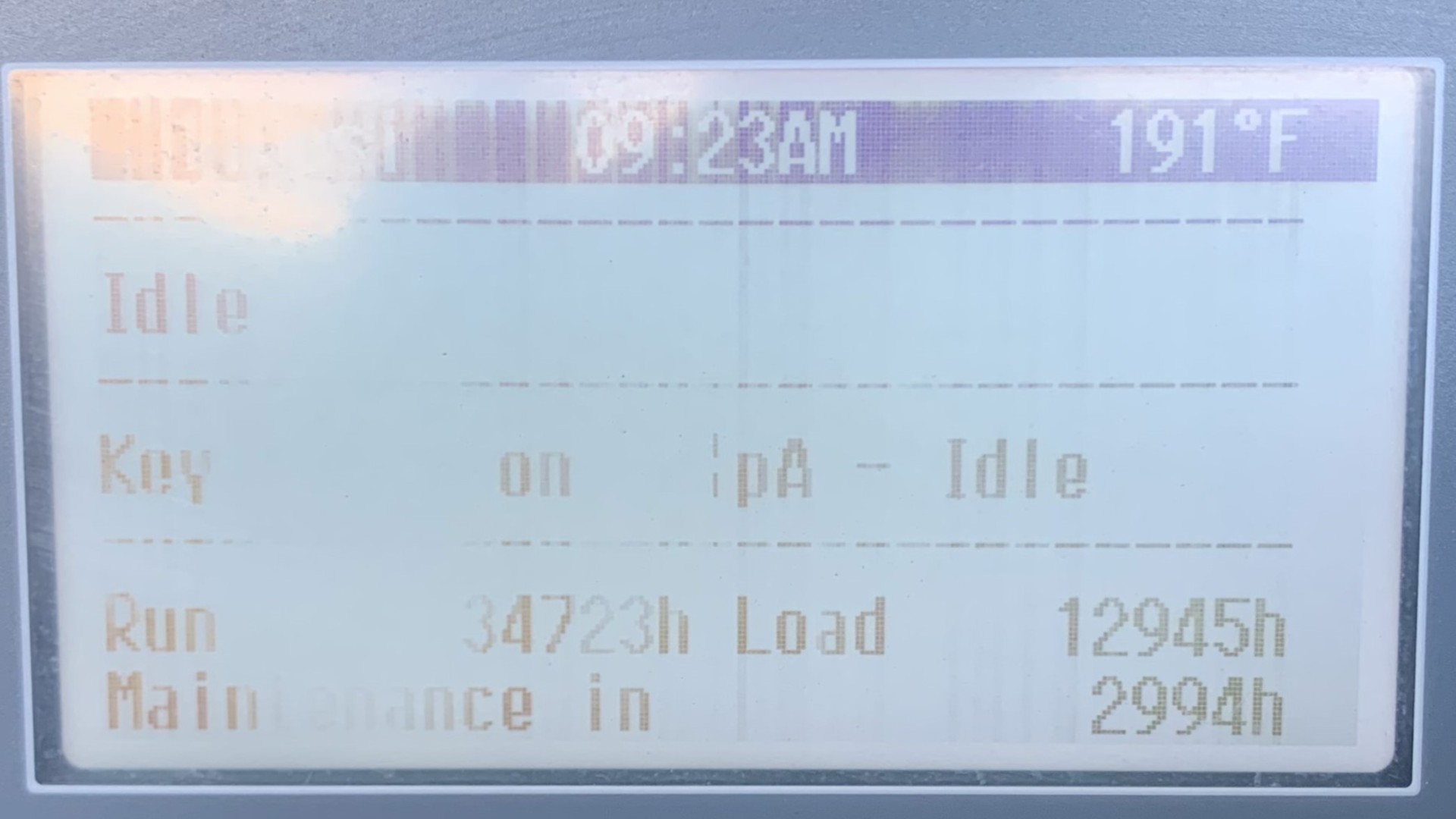 Kaeser Sigma Control 2 display faded and frayed from prolonged sun exposure