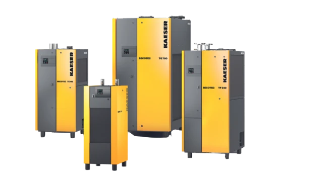 Energy-saving SECOTEC refrigerated dryers from 162 to 1130 scfm — related Kaeser product